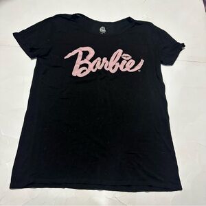 Barbie 2014 Large Thin Women’s Black & Pink Short Sleeve TShirt Casual Mattel
